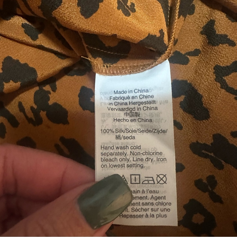 NWOT Women’s MADEWELL Silk Eva Side-Slit Slip Dress Leopard Party Silk 8 Petite - Picture 8 of 9